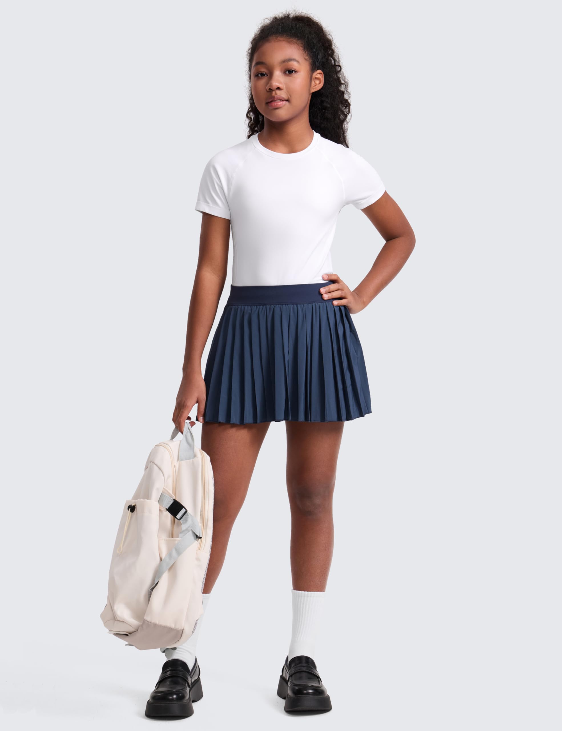 CRZ YOGA Chicas Seamless Manga Corta Camisetas Atléticas - Activo Deportivo Casual Cuello Redondo Niños