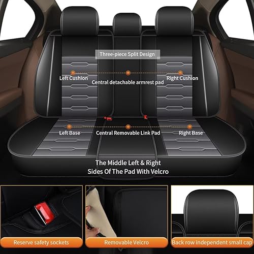 Miniatura 10 de AOMSAZTO Funda de asiento de automóvil para Ford Escape 2001-2024, juego completo de 5 asientos, protector de cojín de asiento de automóvil,