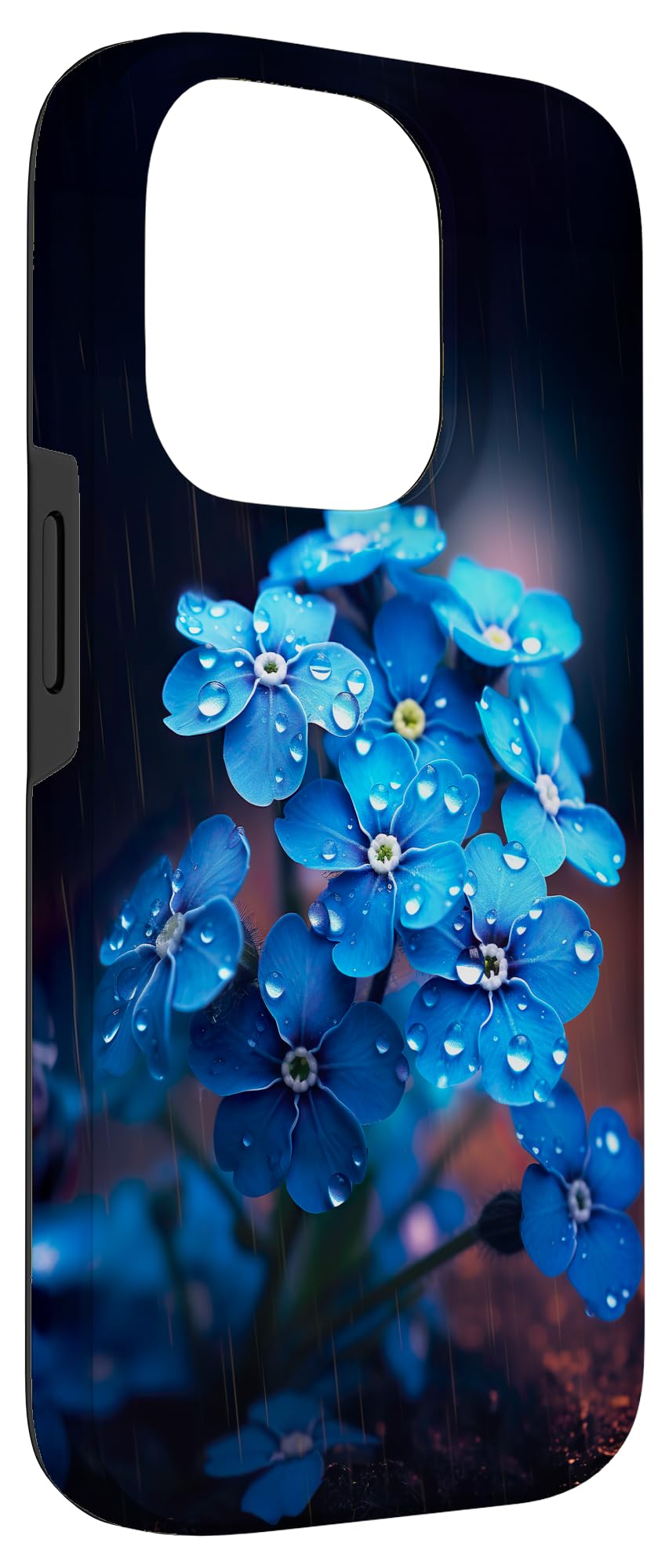 Elegant Forget me not flower in Rain Case for iPhone 14 Pro - Image 3