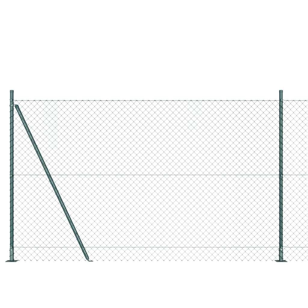 Garden Fence Post Green 10 x 1.4m Steel PVC Mesh 60x60mm Outdoor Boundary Kit for Terrace Yard Security Heavy Duty Corrosion Resistant Easy Install