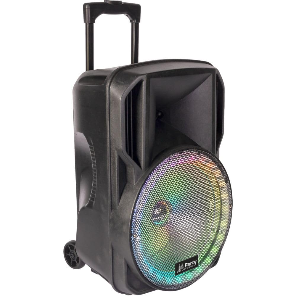 Party Light & Sound - Enceinte Karaoké Sono PARTY15-RGB Portable Bluetooth 800 W Batterie 2 micros USB SD - Cadeau Sono DJ Soirée Fête Anniversaire
