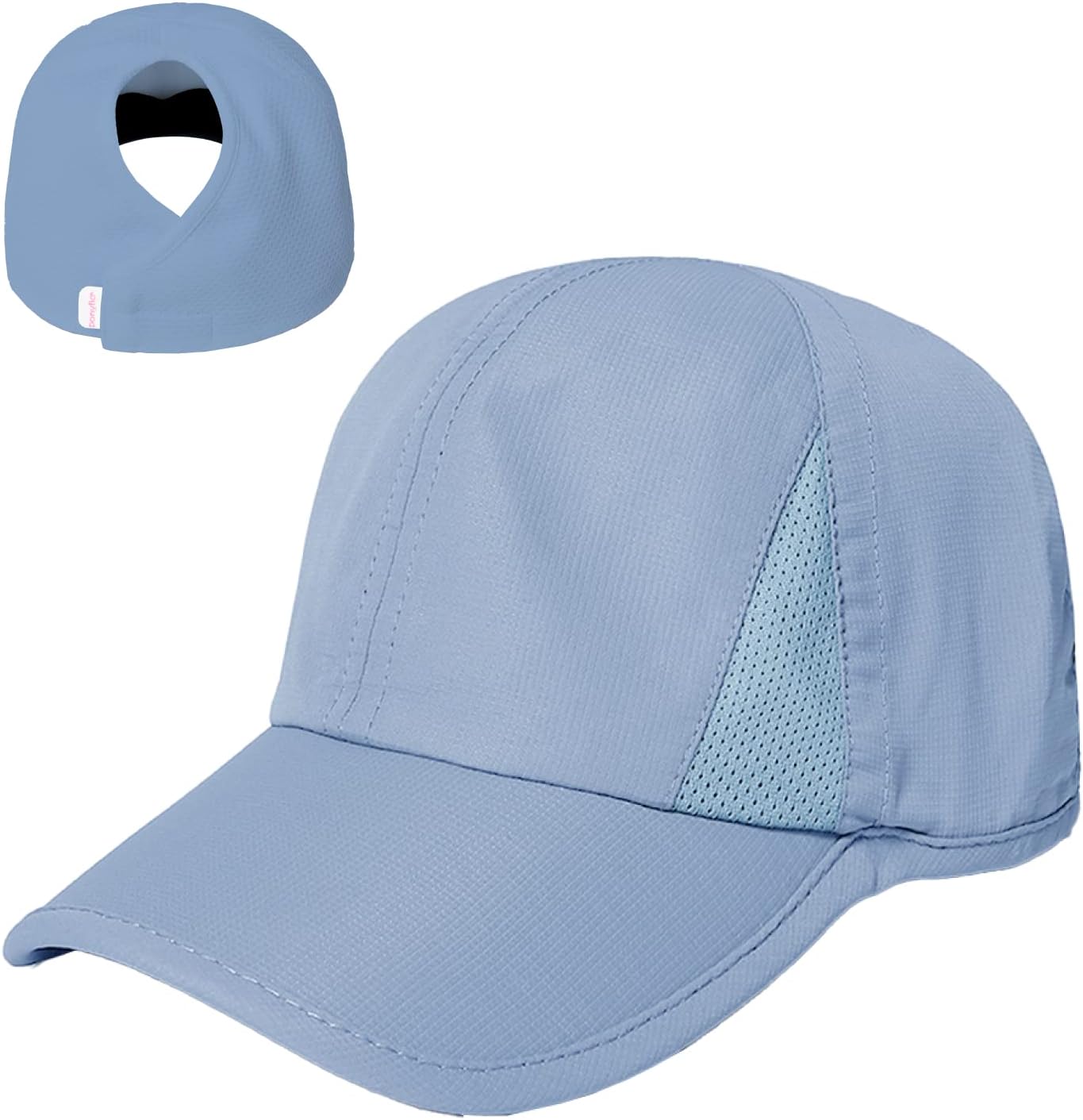 Ponyflo Womens Ponytail Baseball Cap Patented Womens Ponytail Baseball Cap - Hat with Ponytail Hole