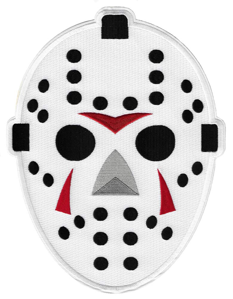 Large Hockey Goalie Mask Embroidered Patch Iron-On Friday the 13th Jason Emblem