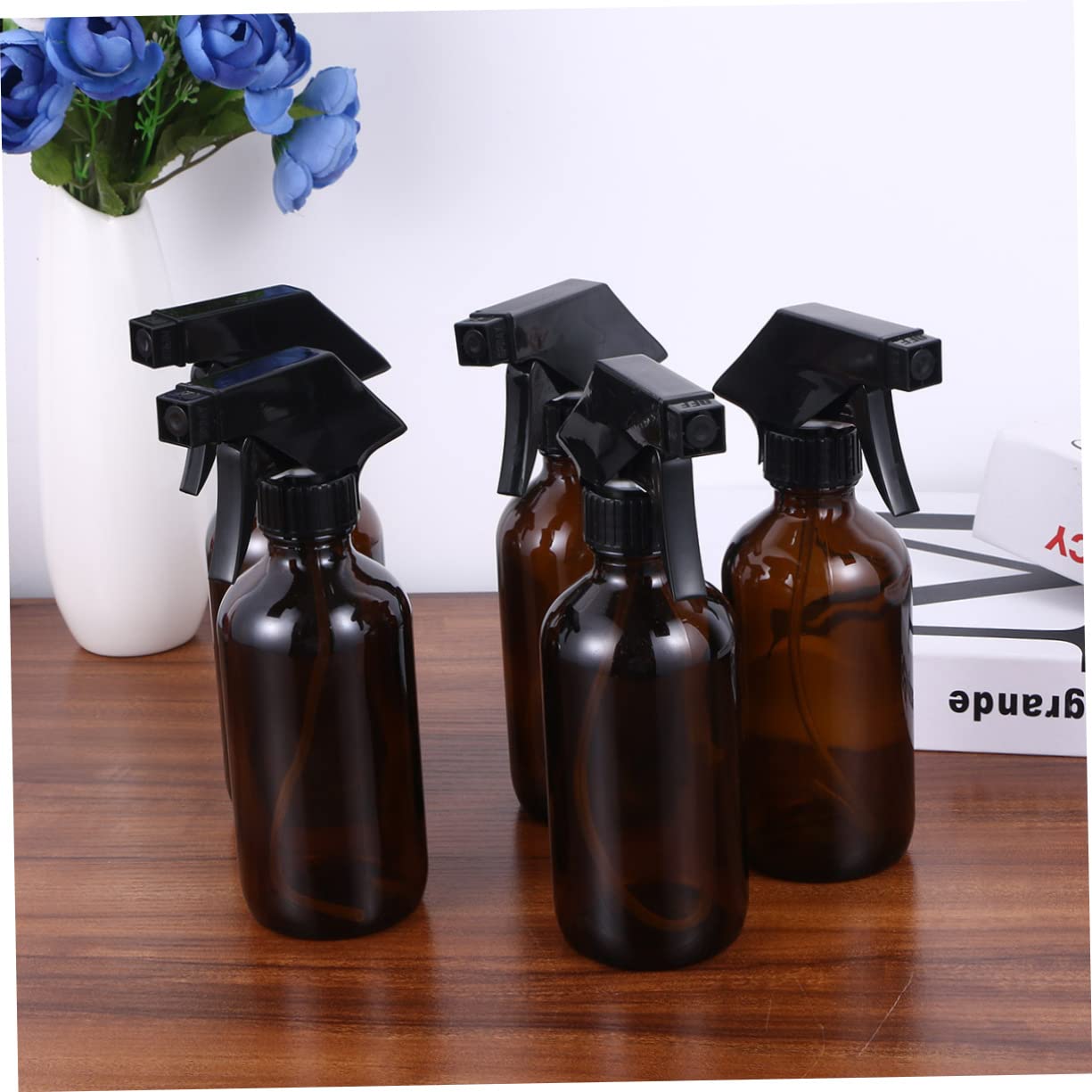 Braune Glas Sprühflasche 250ml, Nachfüllbar, für Reinigung