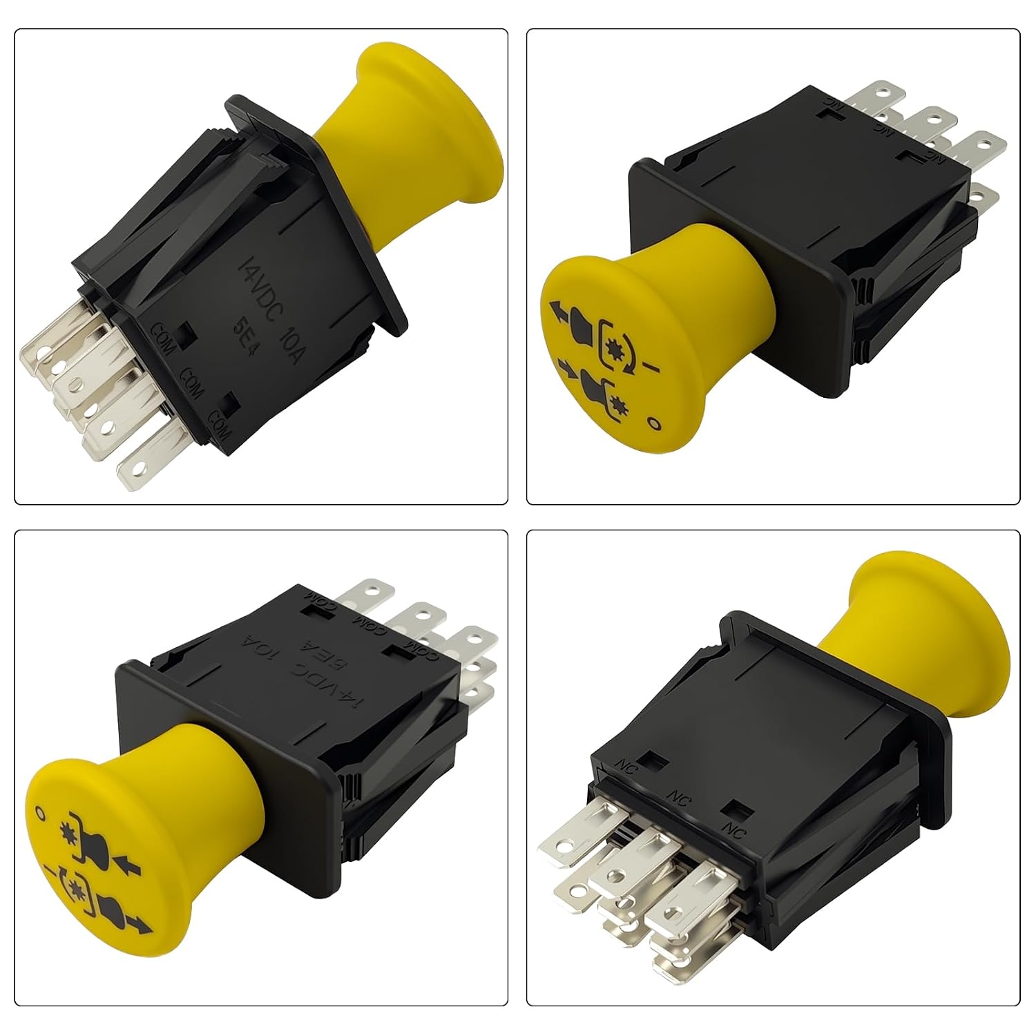 103-5221 Mower Clutch PTO Switch, 8 Terminals, Upgrade Blade Clutch Switch Fit for Exmark Toro Lazer Z, Lazer XP, Z Master, Grasshopper, John Deere, Toro, Everride, Delta, Replace 116-0124