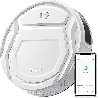 💎 73% MEGA DEAL! Lefant Aspirateur Robot, Robot Aspirateur Autonomie Mince Silencieux, Connecté avec WiFi/Alexa/App, 3 Modes d’aspirations, Programmable, Idéal pour Les Poils d’animaux Tapis Sols Durs, M210 Blanc