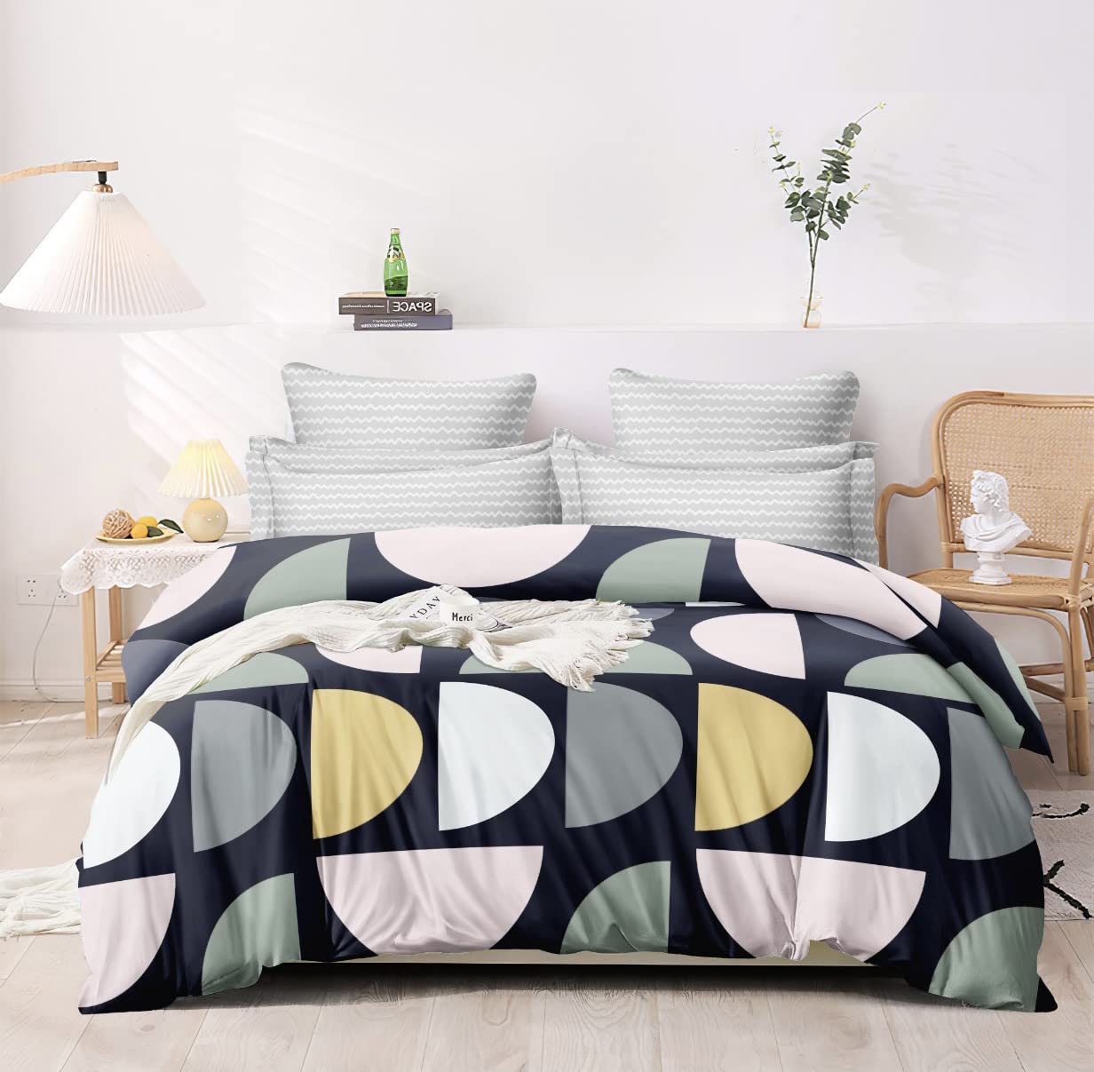 Furnistitchs Premium Glace Cotton Duvet Cover/Comforter Cover/Rajai Cover/Blanket Cover/Quilt Cover King Size 90x100 inches (Double 90x100, Black)-image-39