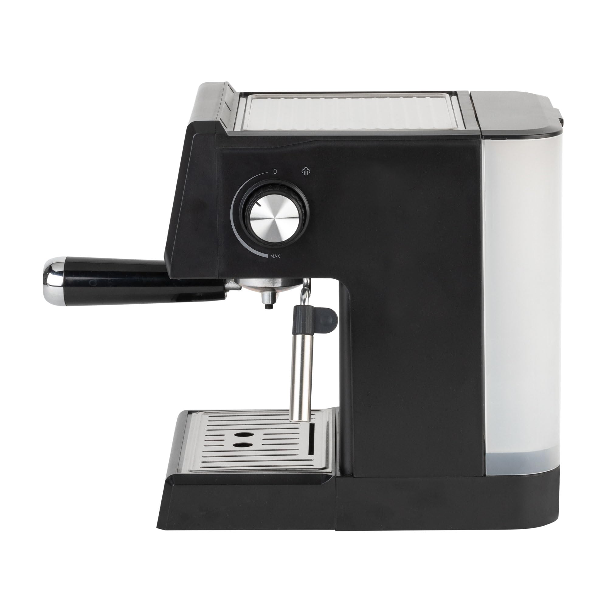JATA JECA2525 - Cafetera express 20 bares 850 W | Brazo con doble salida y filtro para 1 o 2 cafés | Vaporizador para espumar leche y hacer cappuccinos | Calienta tazas | Depósito extraíble 1,8 L
