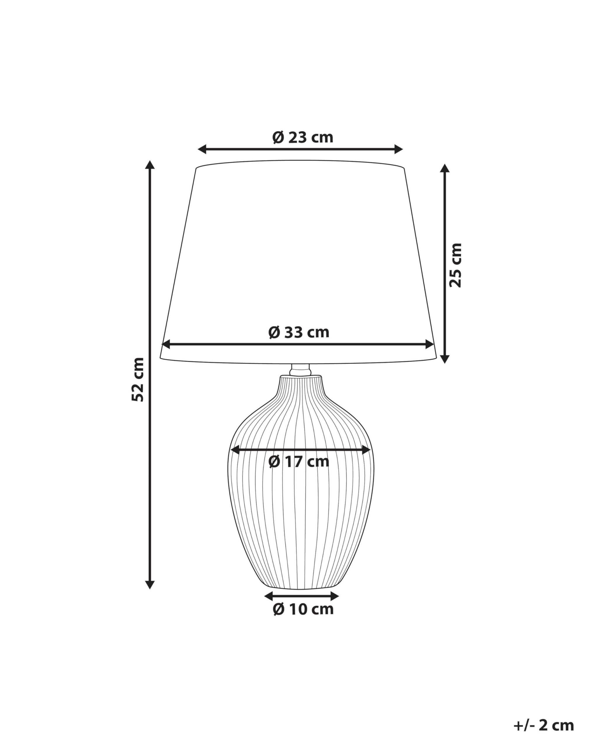 Beliani Klassische Tischlampe Lampenschirm aus Leinen keramischer Lampenfuß braun Fergus