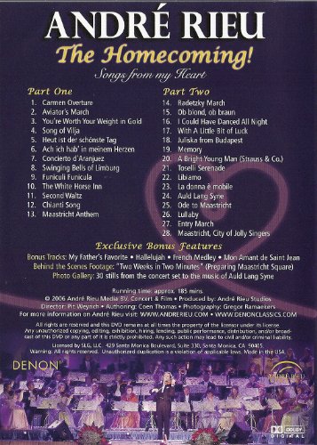 Andre` Rieu (DVD) The Homecoming - Songs from My Heart image 4