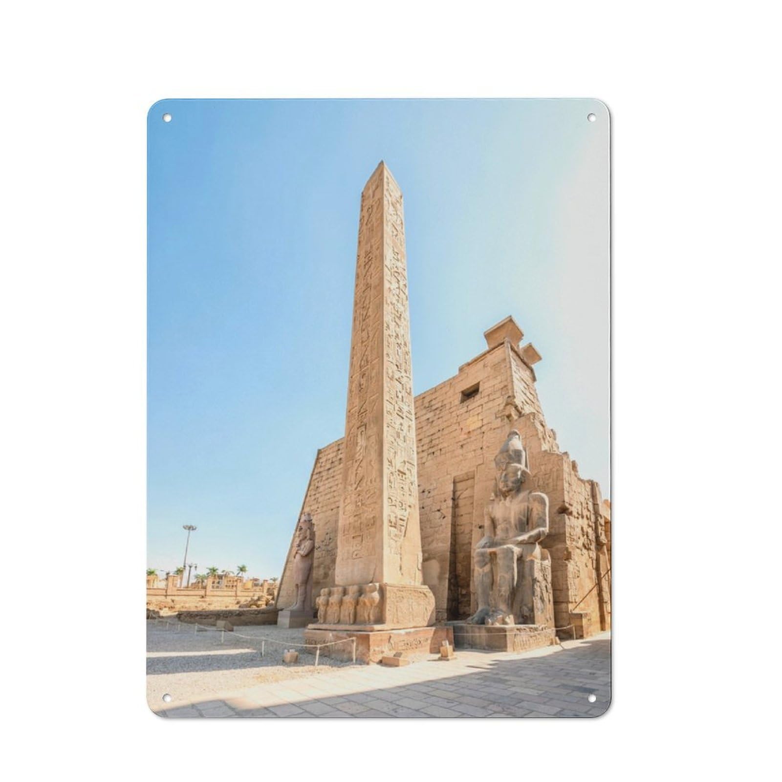 Junmoney Luxor Temple Tin Wall Plaque 40X30cm With For Hobby Room Or Studio, For Updating Hobby Room And Studio After Moving
