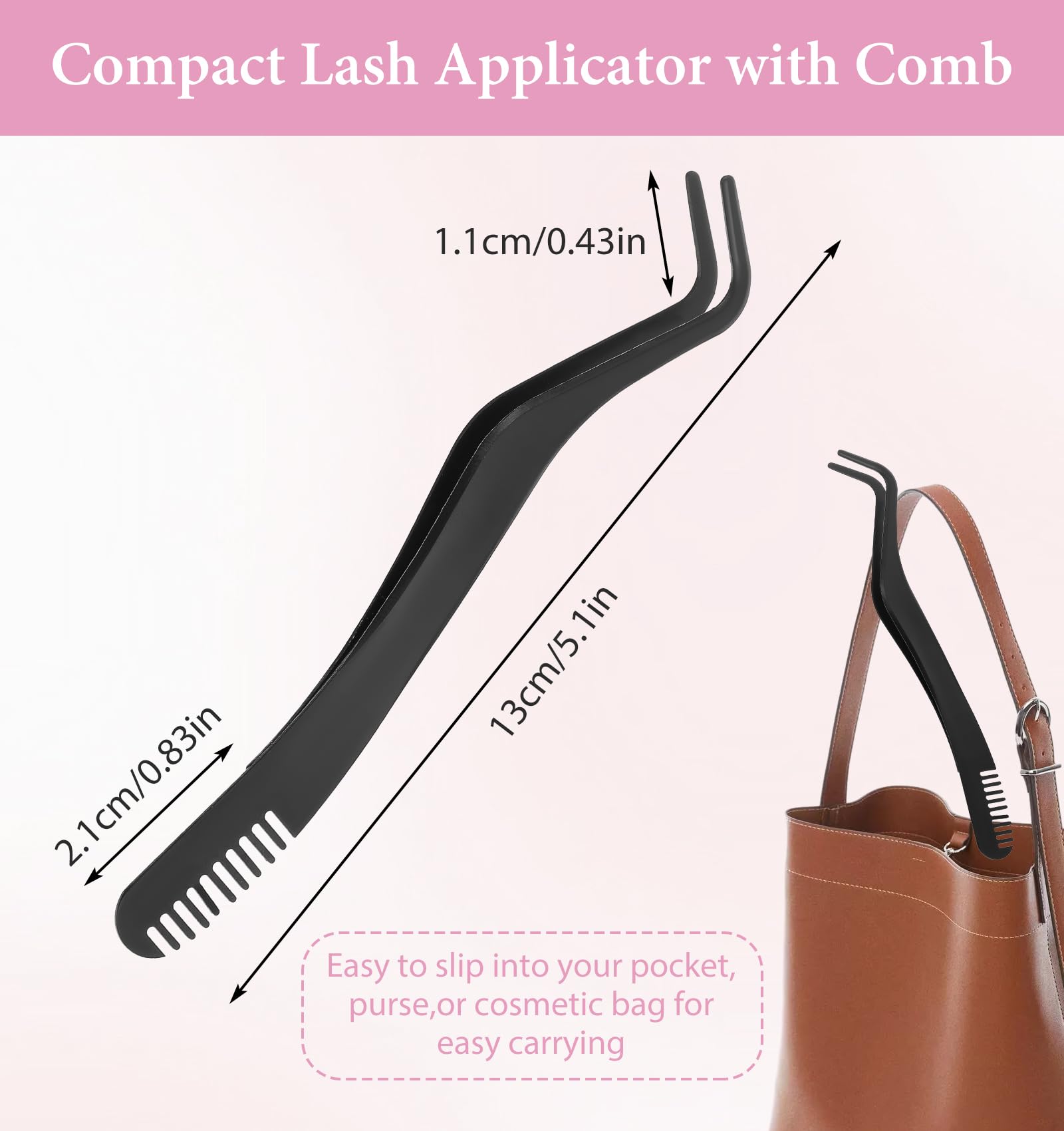 2 Stück Wimpernzange für Lashes, Wimpern Pinzette mit Wimpernkamm und Rutschfestem Griff aus Edelstahl, Präzisionspinzetten für Falsche Wimpern Einzelwimpern und Augenlid-Tapes