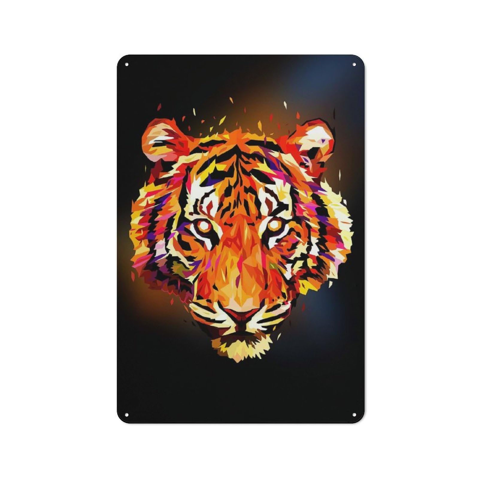 Junmoney Tiger Abstract For Café Or Restaurant, Vintage Metal Sign 30X20cm, For Vintage Wall Decor Fans, For Cafés, Pubs And Restaurants
