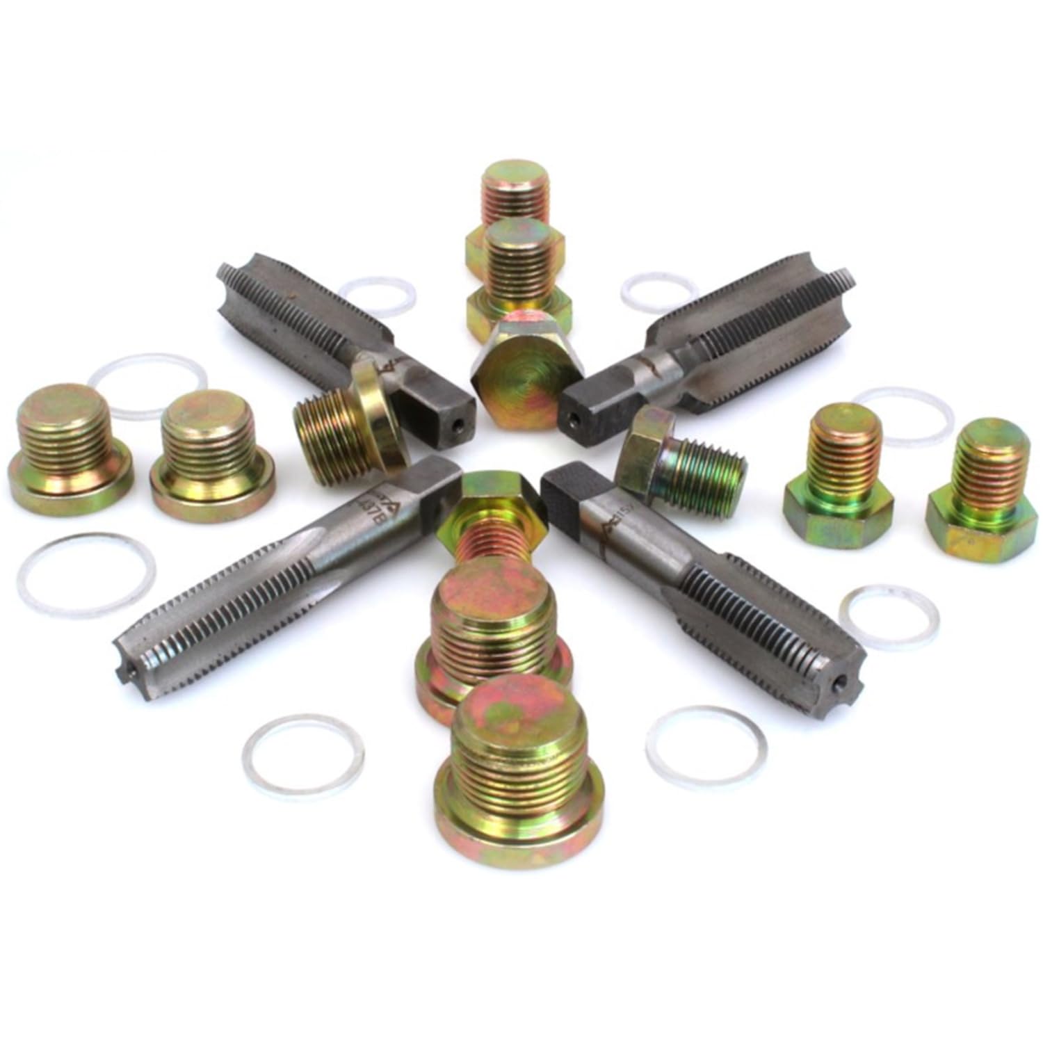 SIO Kit Reparación Roscas Tapón Cárter Aceite Coche - Juego Reparador Rosca Drenaje Aceite Motor - Kit Reparación Tapones Cárter para Automóvil - Herramienta Taller Mecánico para Reparar Rosca Carter