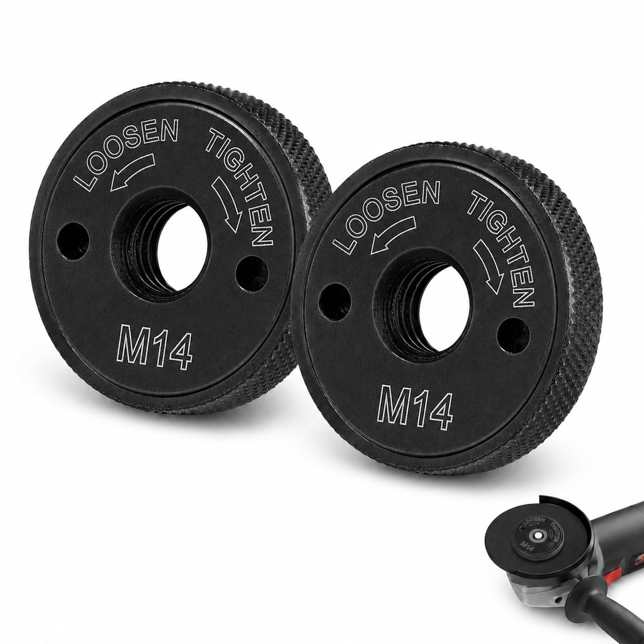 M14 Quick Release Angle Grinder Nut 2 Pack Black
