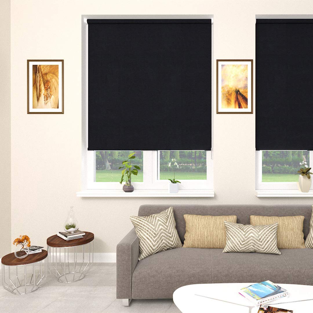 Blinds2Curtains Polyester Black 100 cm x 150 cm Allison Blackout Roller Blind