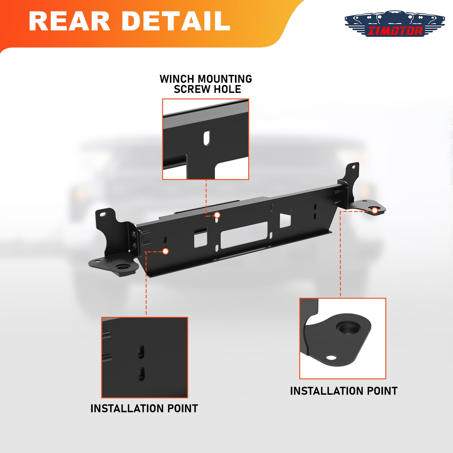 WOLFSTORM Winch Mounting Plate – Fits 2013-2018 RAM 1500 & 2019-2024 CLASSIC (Steel Bumper Only) – 12,000-Lb Capacity, Heavy-Duty Powder-Coated Steel, Bolt-On