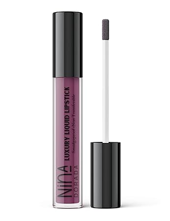 Nina Dorada Hot Gemini Matte Finish Purple Liquid Lipstick | Long Lasting, Waterproof | Smudgeproof Formula with Shea Butter & Jojoba Oil | Cruelty Free and Vegan