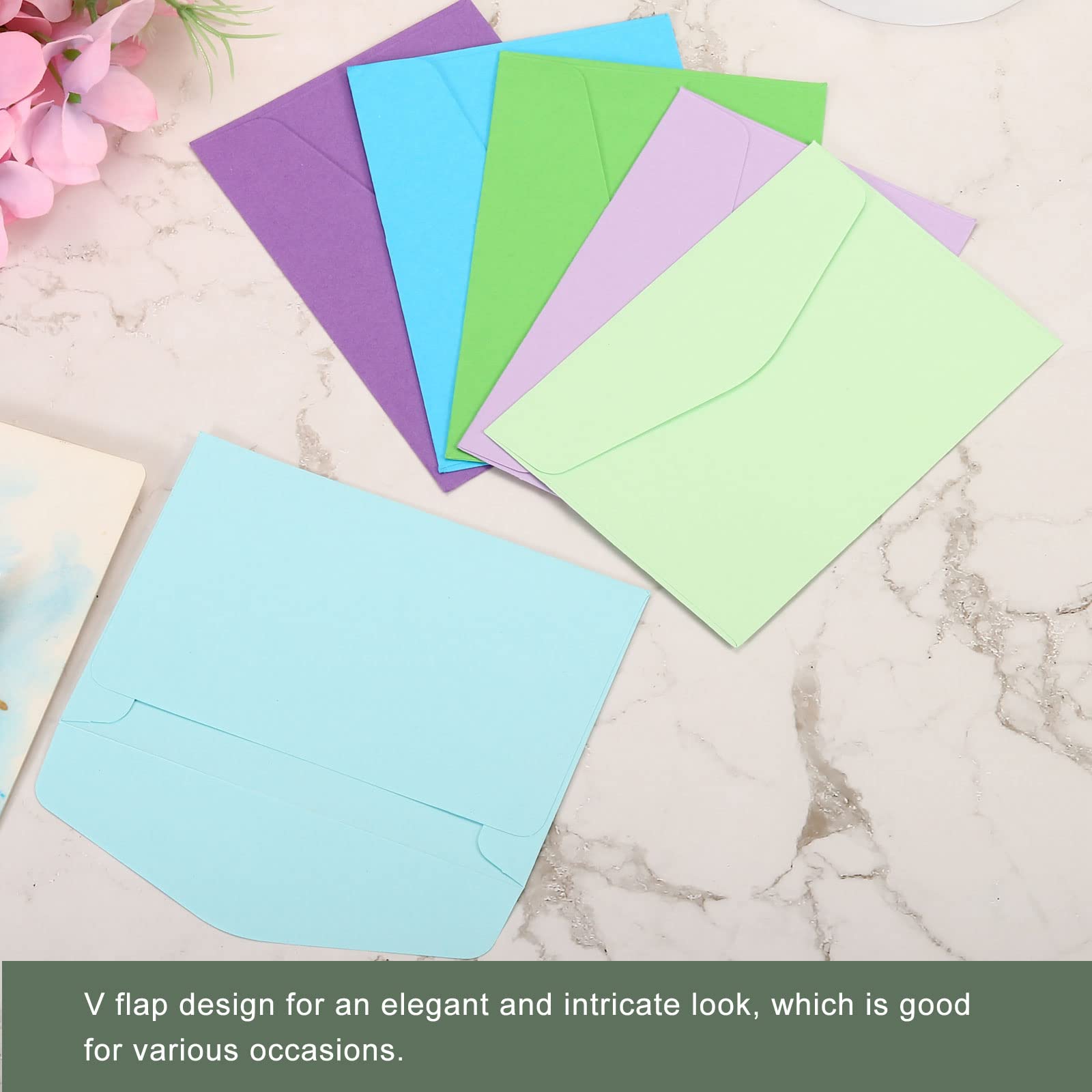 YOKIVE 60 Pack Envelopes for Invitation Business Greeting Note, Light Green, Green, Light Blue, Blue, Light Purple, Purple - Image 4