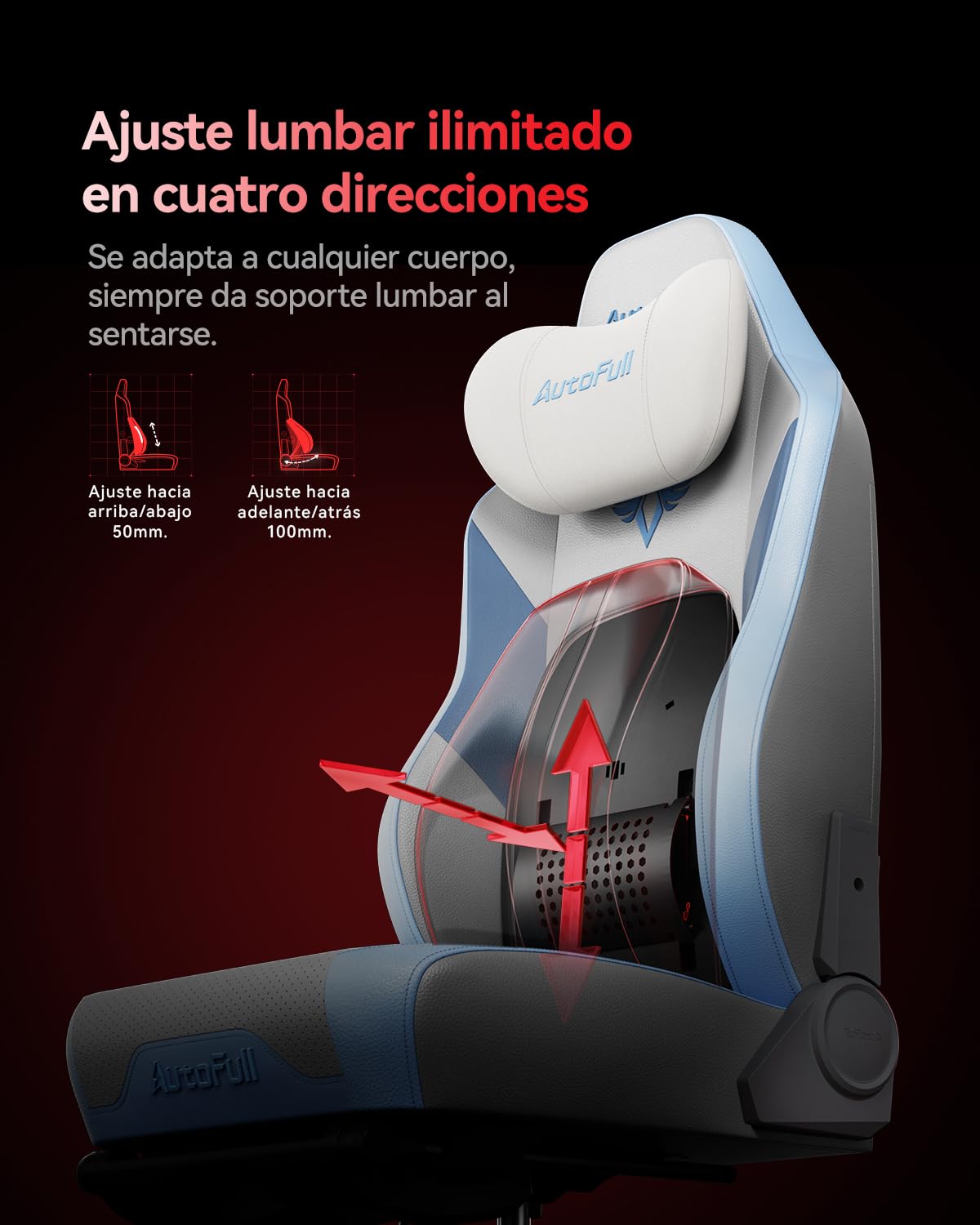 AutoFull M6 Ultra Gaming Stoel, Gaming-stoel met massagefunctie, 720° verstelbare armleuning, Auto Dynamic Tracking lendensteun, Ergonomische gaming stoel met voetsteun, Zwart