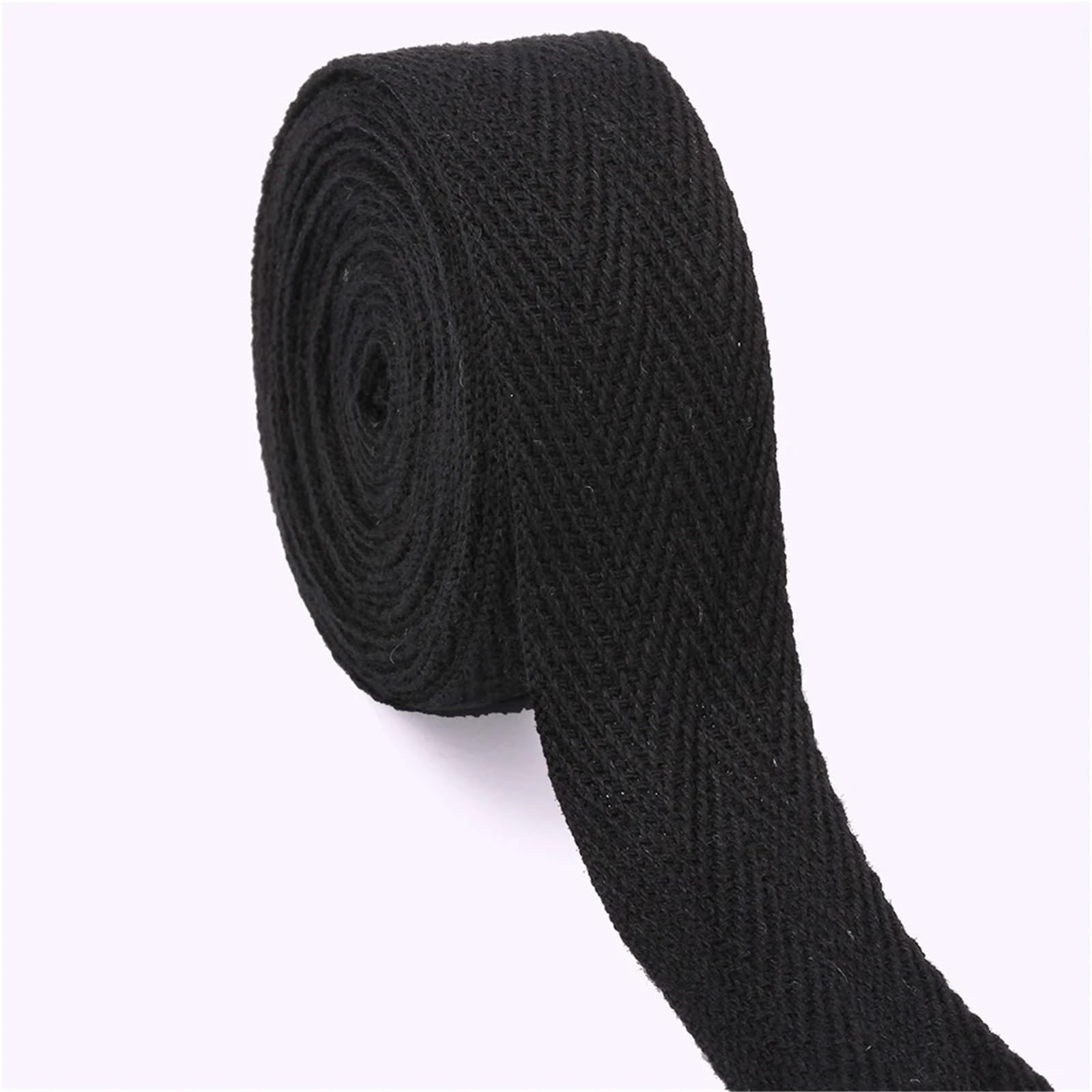 Correa de cinta de algodón Cinta negra los 50M 10-50m m de las correas la tela cruzada espiga del algodón for costura ropa bolso(40mm)