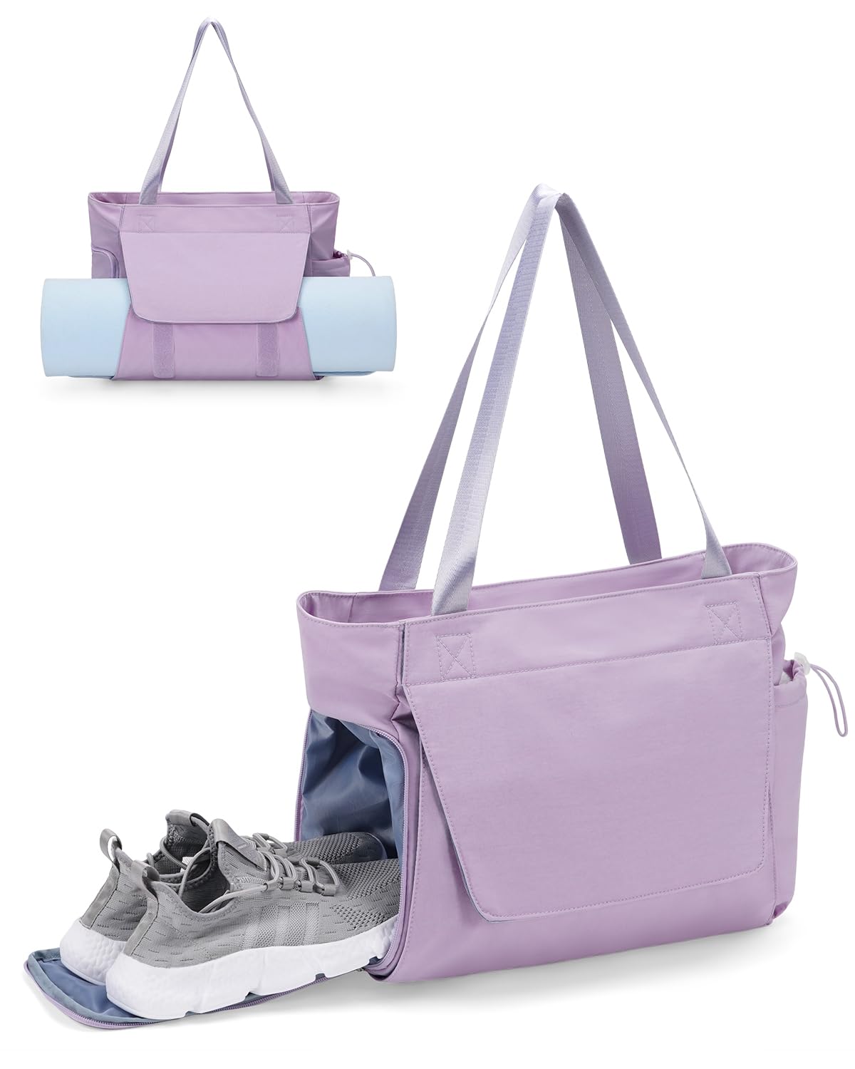 sportsnew Yoga Tote Bag for Women,Gym Bag with Mat Holder,Shoe Compartment