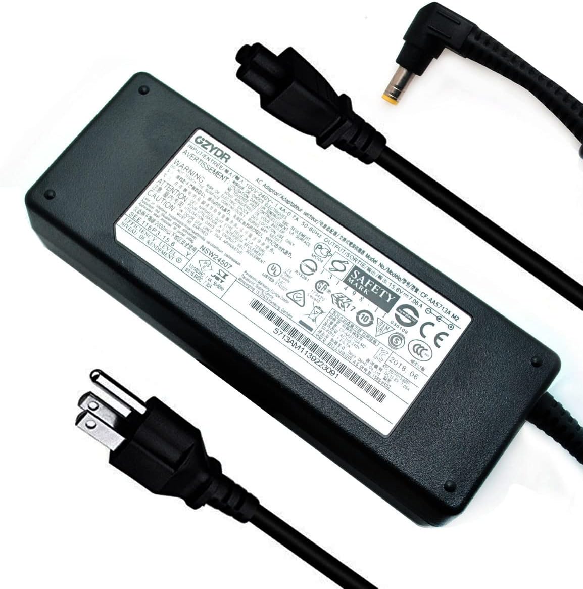 110W 15.6V 7.05A CF-AA5713A M2 CF-AA5713A M1 AC Adapter fit for Panasonic Toughbook CF-19 CF-31 CF-53 CF-52 CF-54 CF-33 CF-74 Laptop Charger 5.5 2.5mm