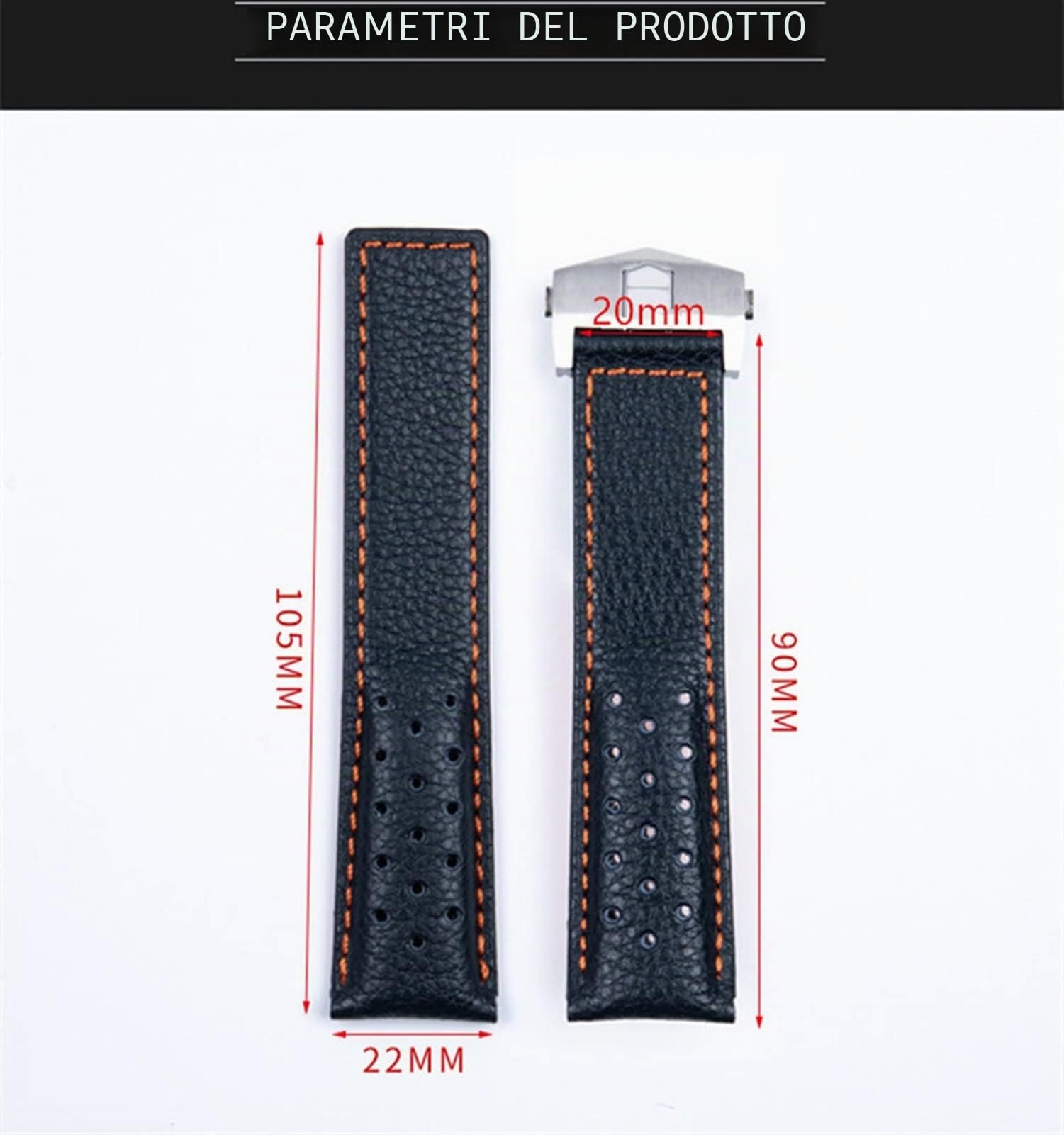 Per TAG Per HEUER Cinturino Monaco Carrera Cinturino Da Polso In Pelle Di Vitello Satinato Qualità Cinturino Cinturino 22mm Cinturino Dell'Orologio