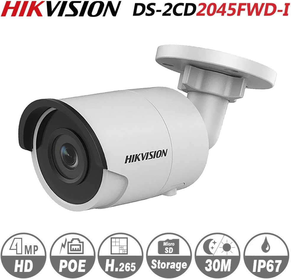 Hikvision 4MP Bullet Camera DS-2CD2045FWD-I 4mm IR Mini Indoor Outdoor Network Camera ONVIF H.265 English Version Support Upgrade
