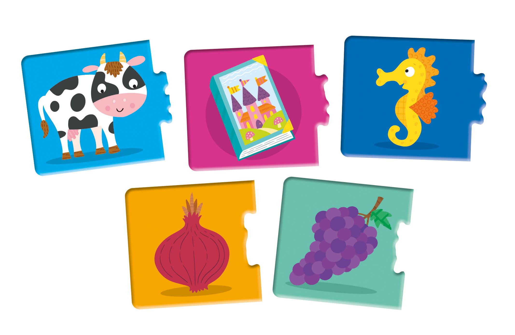 Clementoni Sapientino Montessori Le Mie Prime 100 Parole Gioco Educativo Bambini 1-3 Anni 54 Puzzle a Incastro Italiano 16851