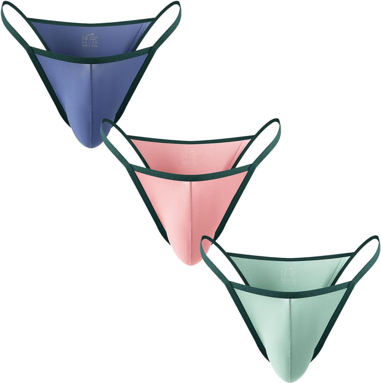 Mens G String Underwear, Micro Ice Silk Bikini Briefs