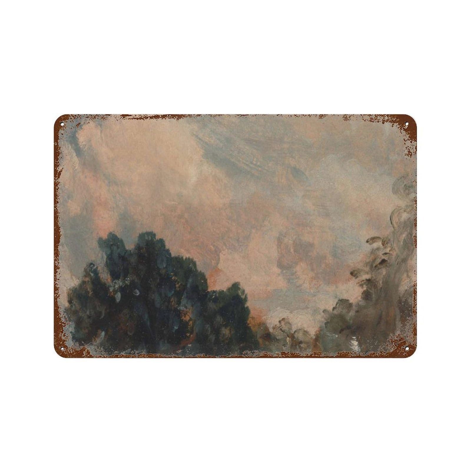 xiaoxiaoshen Vintage Cloud Oil Painting_ 19th Century Sky Landscape Wall Decor Art Metal Tin Poster Modern Home Decor Art Home Bar Shop Decorations Vintage Sign 20x30cm