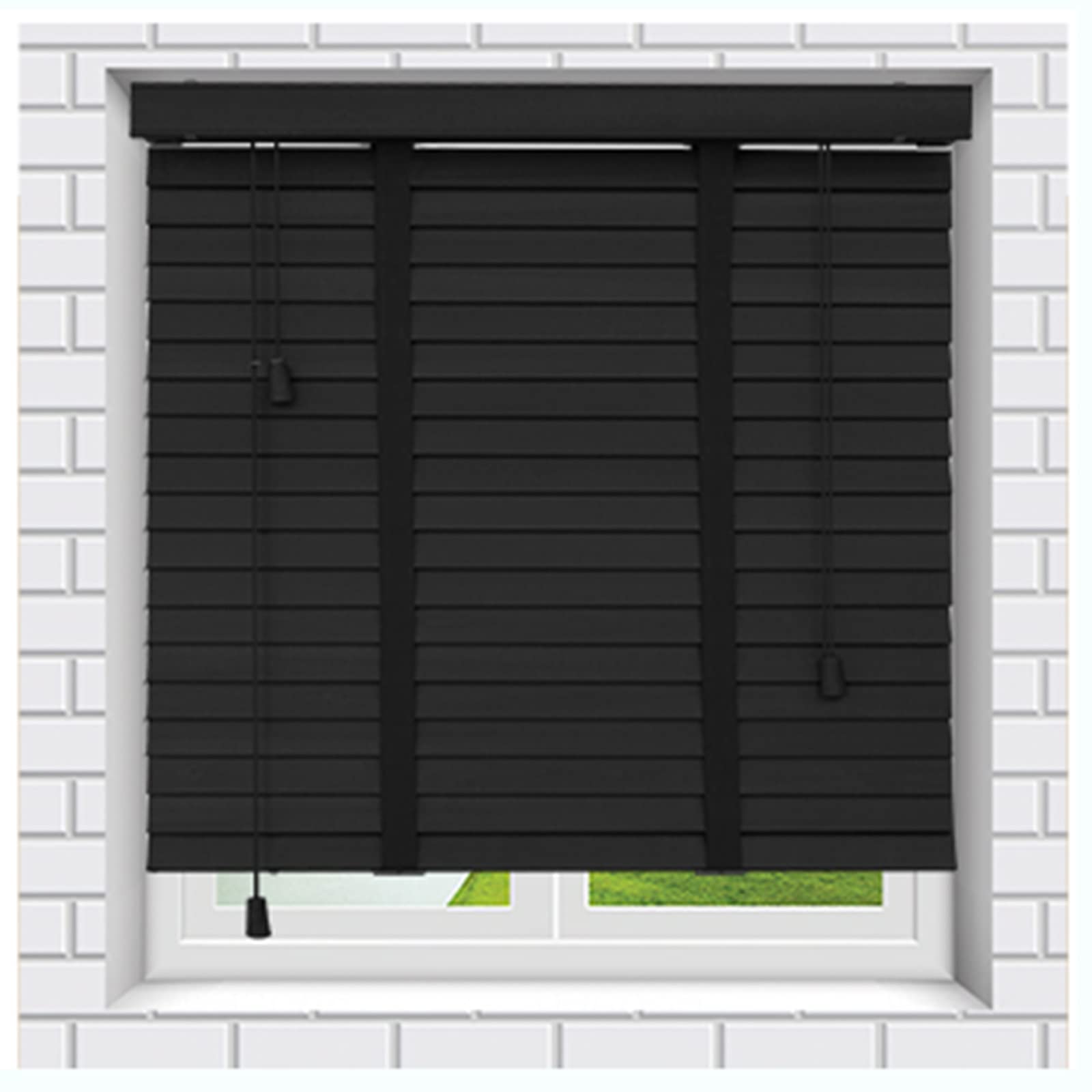 Premium Holzjalousien – Massivholz, Lichtfilterung, horizontale Fensterverkleidungen, 50 x 100 cm bis 120 x 150 cm, ideal für Heim- und Bürodekoration, natürlicher Stil