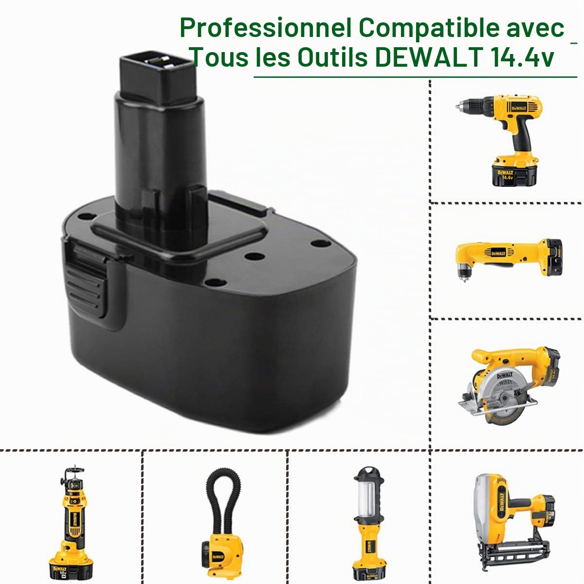 Shentec Ni-MH 14.4V 3500mAh pour Dewalt Batterie DC9091 DW9091 DC9094 DW9094 DC9091 DE9038 DE9091 DE9092 DC Series