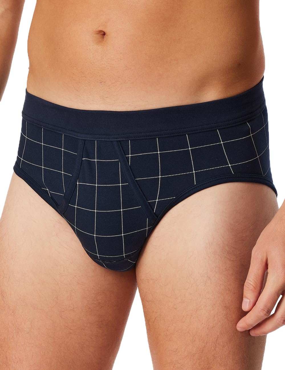 Schiesser Herren Schlafanzug lang mit Knöpfen wärmere Baumwolle - Fein Interlock