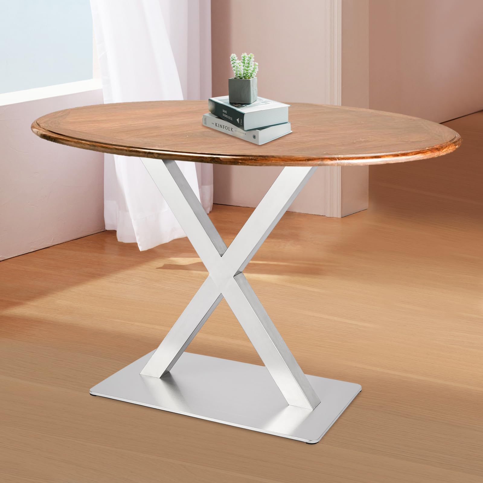 Patas de Mesa de Metal en Forma de X - Estructura de Acero Inoxidable para Mesa de Café, Comedor, Escritorio, Banco - 72 cm de Altura