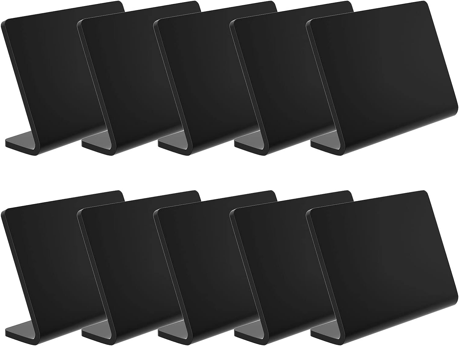 10 Pack Acrylic Mini Chalkboard Signs for Food, Black Tabletop Chalkboards, Small Buffet Signs for Weddings, Birthday Parties, Message Board, Bakery and Retail (Black 10)