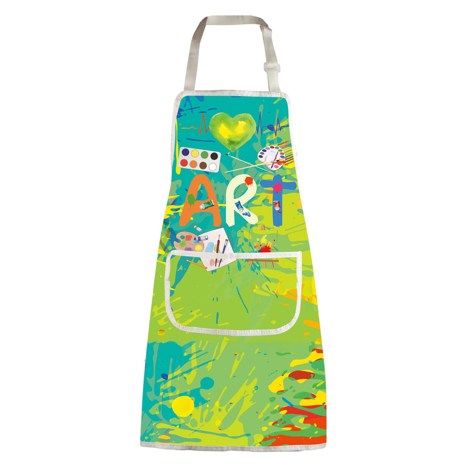 BNQL Painting Artist Apron with Pockets Artist Painter Gifts Art Lover Gift for Art Teacher Apron Painter Aprons (Art apron green)