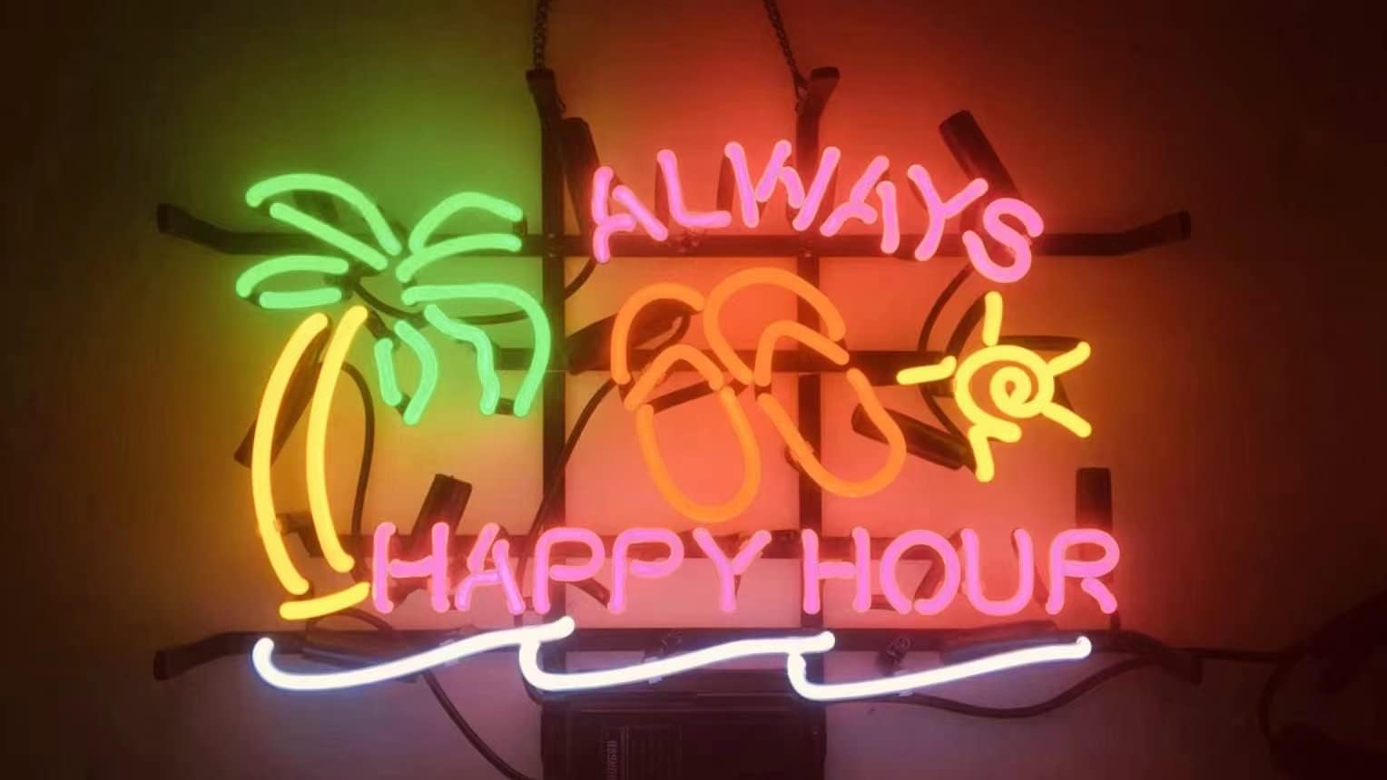 LDGJ happy hour neon neon sign,man cave,customizable,for home bedroom bar wall decor