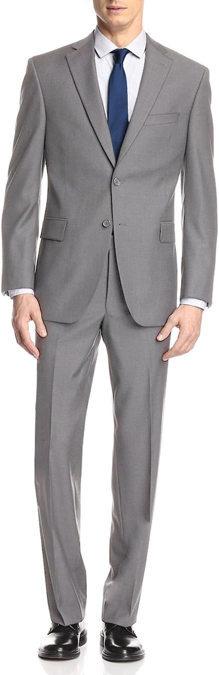 Men's Two Button 2 Piece Modern Classic Fit Suit Jacket Pant