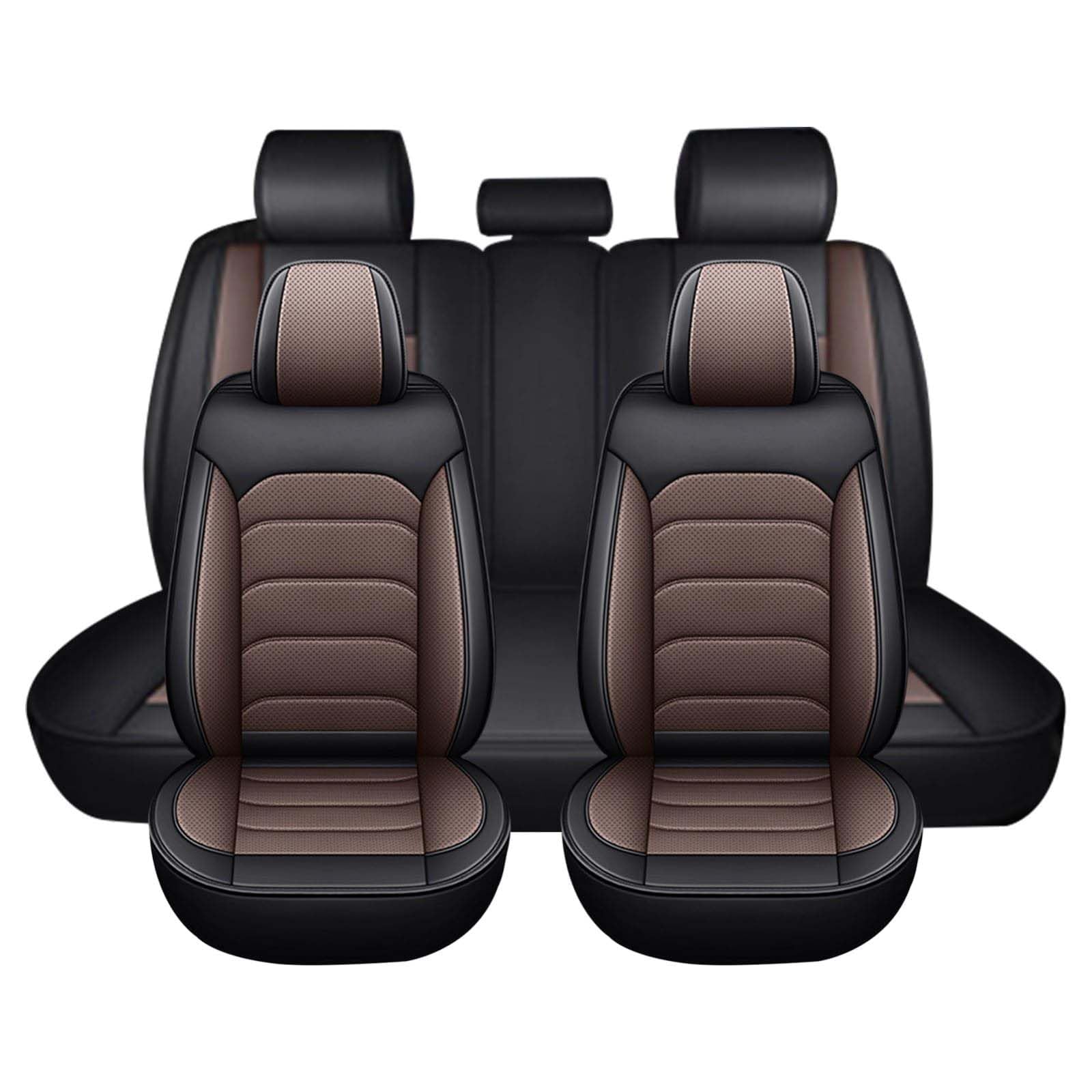 for Hyundai HB20 | i10 | i20 | i30 | Inster | Ioniq 5 | Ioniq 6 / ix25/ ix35 Car Seat Covers, Full Set Car Seat Protectors Breathable Perforated Faux Leather Seat Cushions Interior Accessories