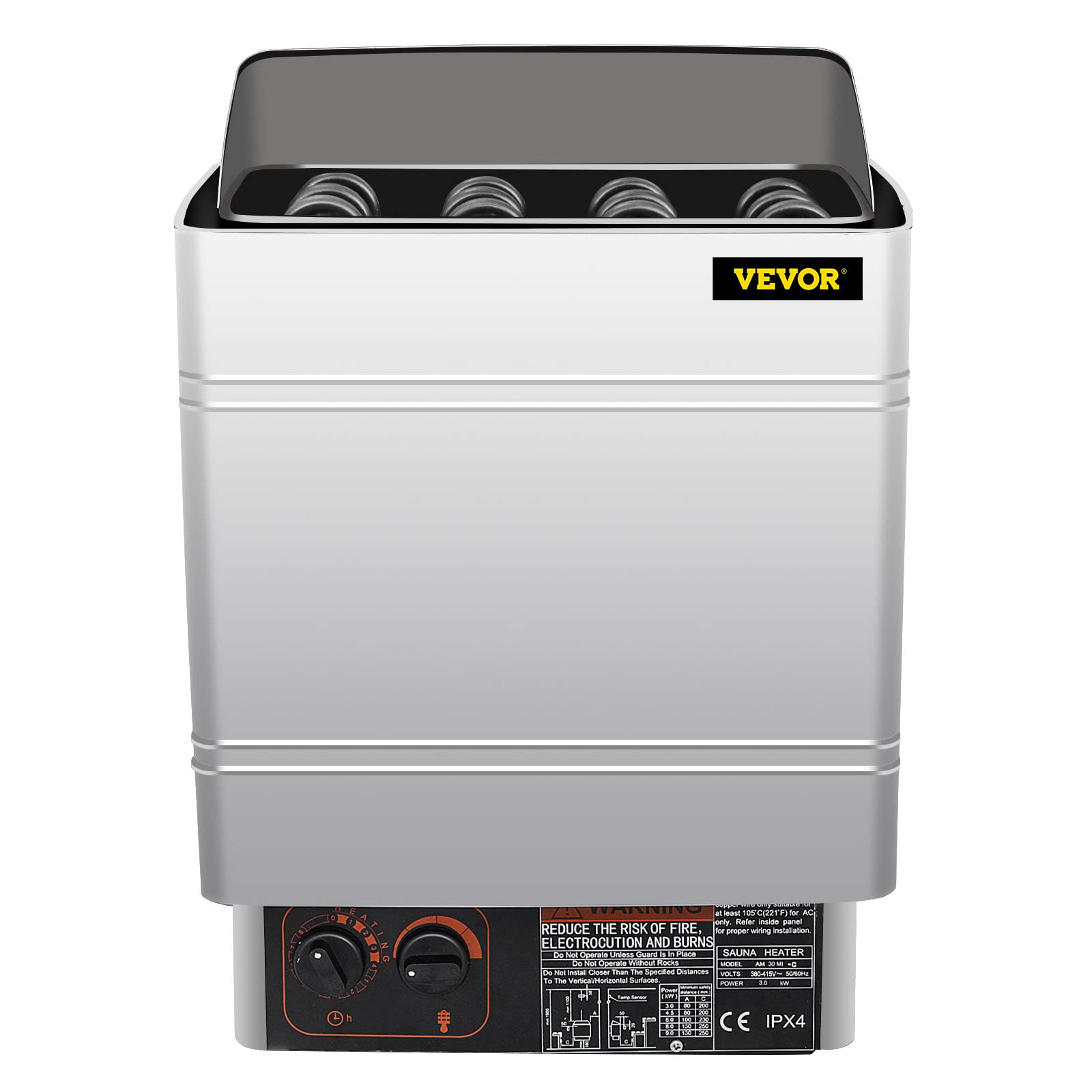 SucceBuy Poêle électrique pour Sauna 9kw Poêle De Sauna avec Contrôle Thermostatique Intégré Sauna Poêle Électrique 380-415V Sauna Heater (9KW)