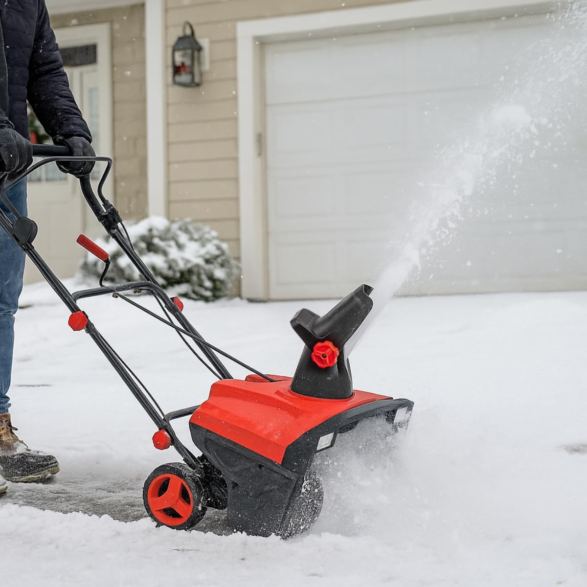 WALTER Elektro Schneefräse 2300 W – 50 cm Arbeitsbreite, 25 cm Räumhöhe, LED-Scheinwerfer, 9 m Wurfweite, 190° Auswurf – leise & kraftvoll für Einfahrt & Gehweg