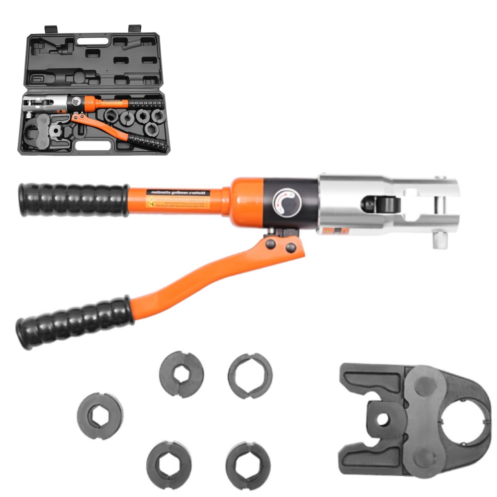 Profi Presszange, Werkzeugsatz für Hydraulische Pressen Presswerkzeug V12-V15-V18-V22-V28 Max Quetschkraft 10T mit Druckentlastungsschalter für Verbundrohr mit Fittings der V