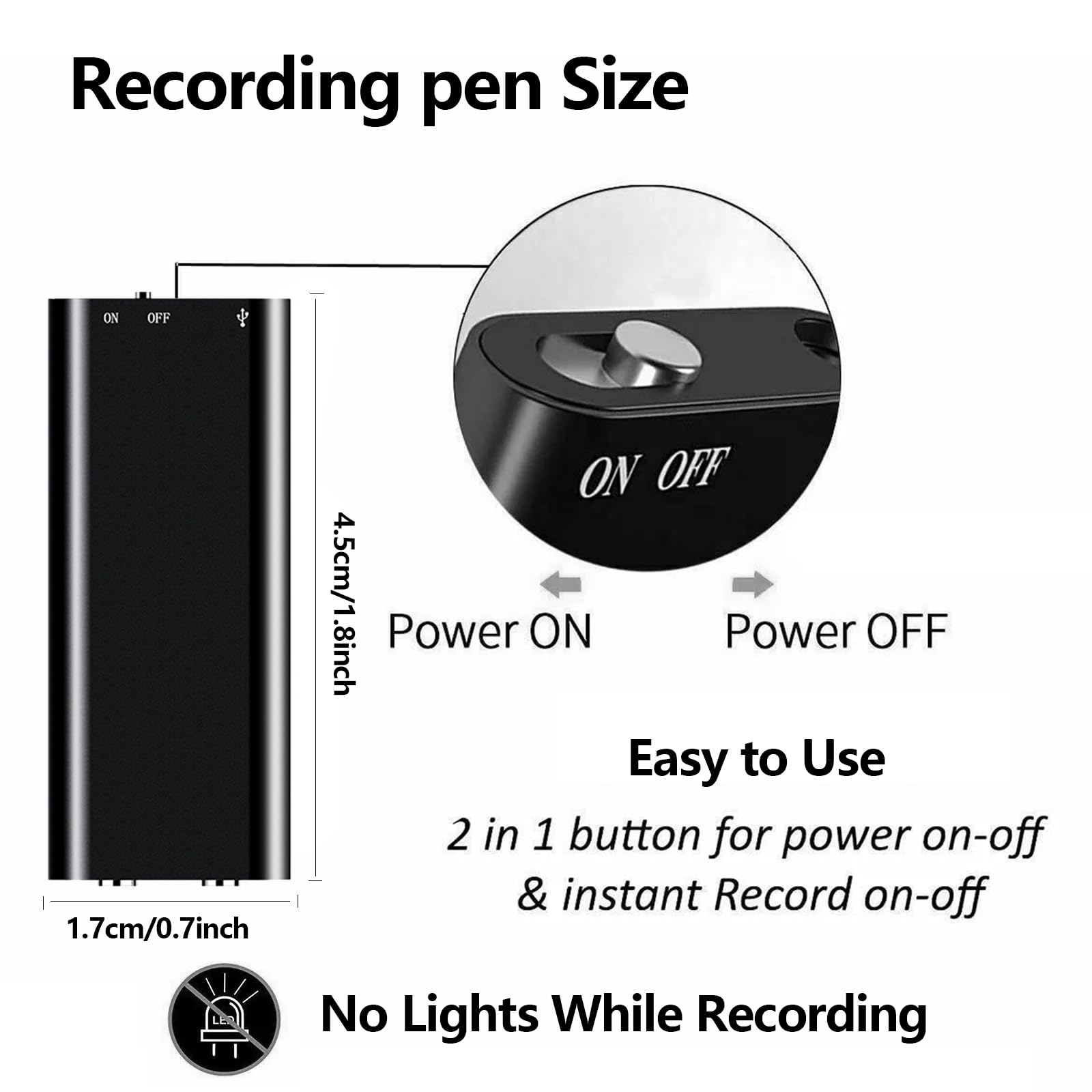 Grabadora de voz mini, grabadora de audio de 16 GB con cancelación de ruido, grabadora con función de borrado, mini grabadora de voz digital, grabadora de audio para conferencias, reuniones