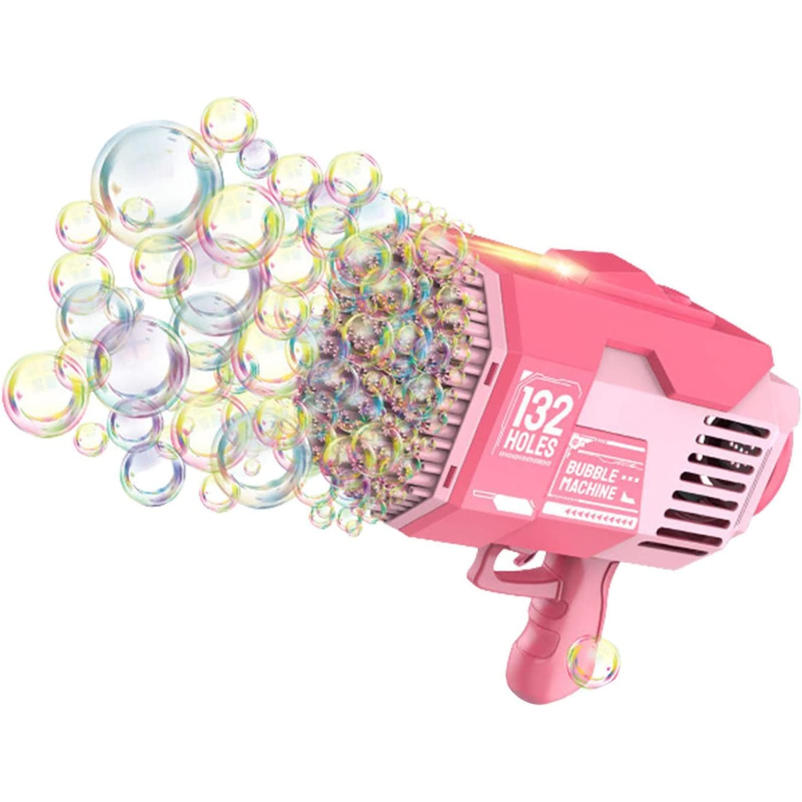シャボン玉 132穴 バブルガン 電動 泡製造機 バブルマシン シャボン玉マシン Amazon | シャボン玉 電動バズーカ砲 132穴 ライトで光る仕様