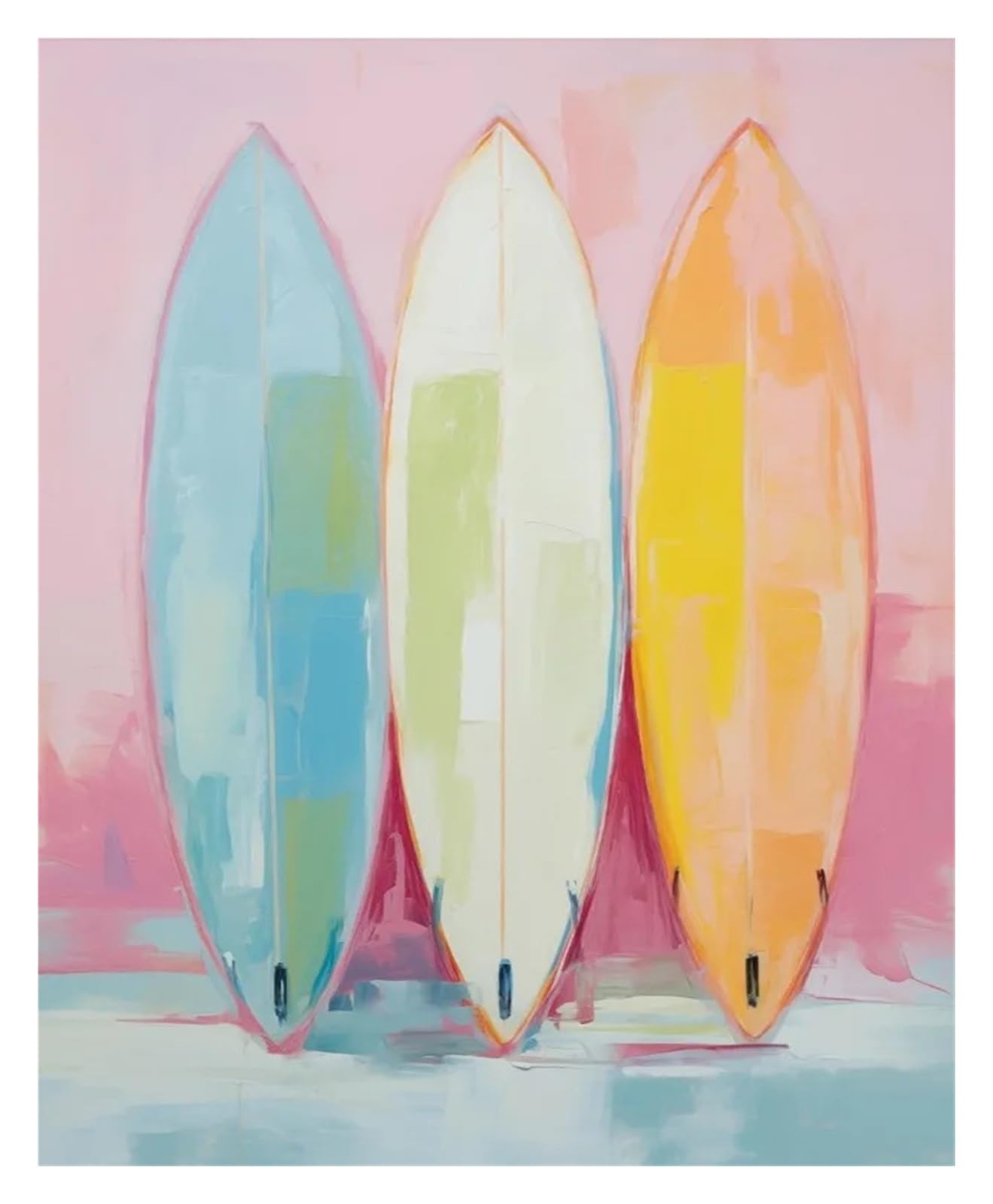 XENITE Wall Art Canvas Prints Colorful Surfboards Trendy Posters And Prints Canvas Printing Modern Coastal Wall Art Picture For Beach House Home Decor(H,30x40cm)