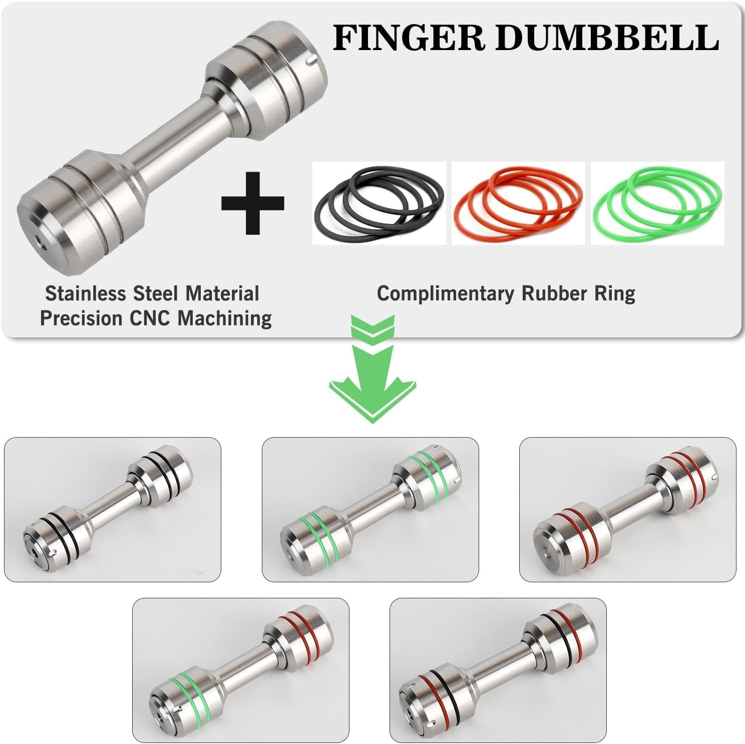 Finger Dumbbell Fidget Toys, Metal Knuckle Roller Fidget Spinners, Stainless Steel Toy for Anxiety ADHD, Cool Office Gadgets for Dad, Fidgets Toy for Men and Kill Time