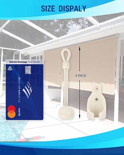 Miniatura 7 de Piezas de repuesto para sombra, amarres elásticos y tapa de extremo, compatibles con persianas enrollables Coolaroo para exteriores, parasoles para