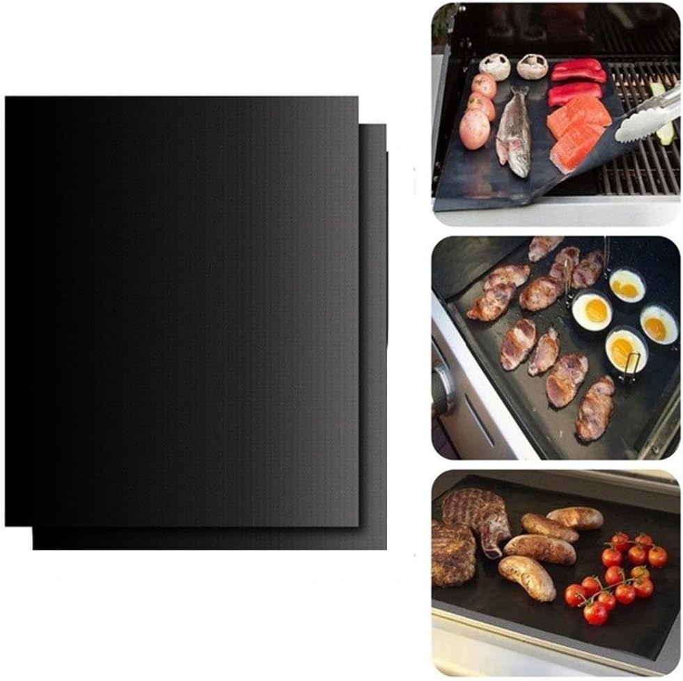 BBQ Grill Mat, s7 SEVEN Non-Stick,Reusable Heat Resistance BBQ Baking Matt 16 X 13 inches, (Pack of 2)